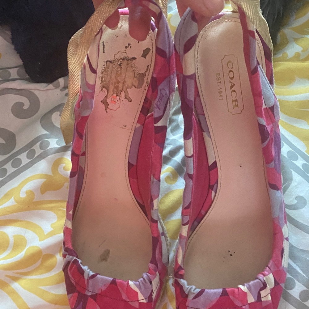 Coach Women's Pink and Gold Espadrilles